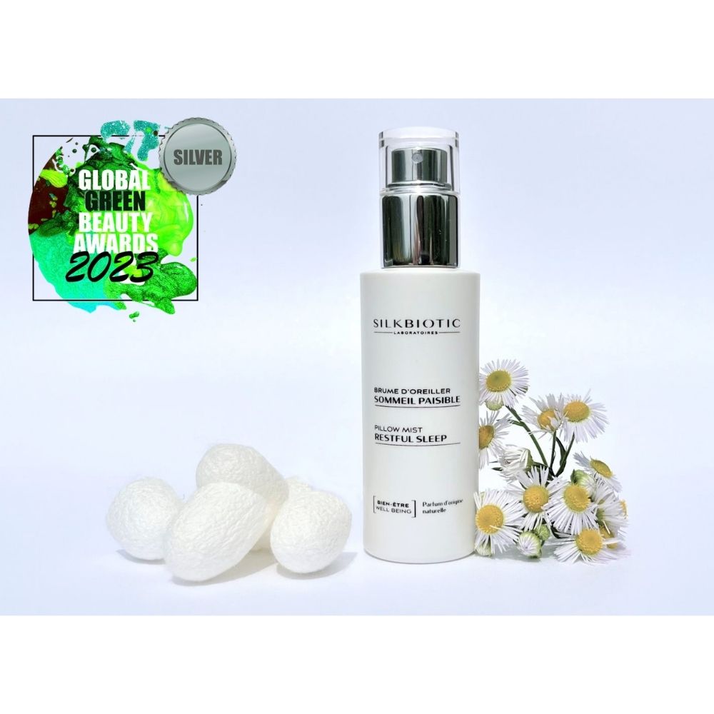 Brume Sommeil Paisible SILKBIOTIC primée aux Global Green Beauty Awards 2023.