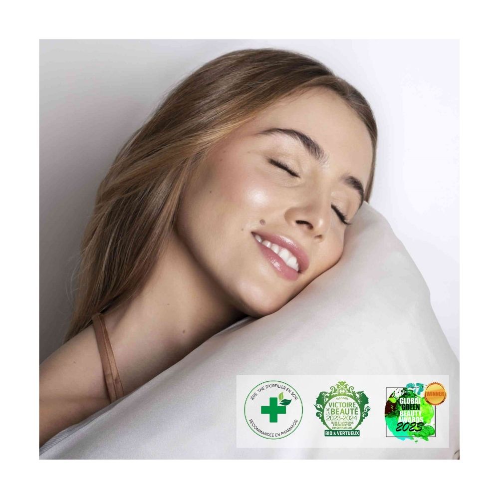 Taie en soie SILKBIOTIC primée, made in France, idéale pour un sommeil réparateur
