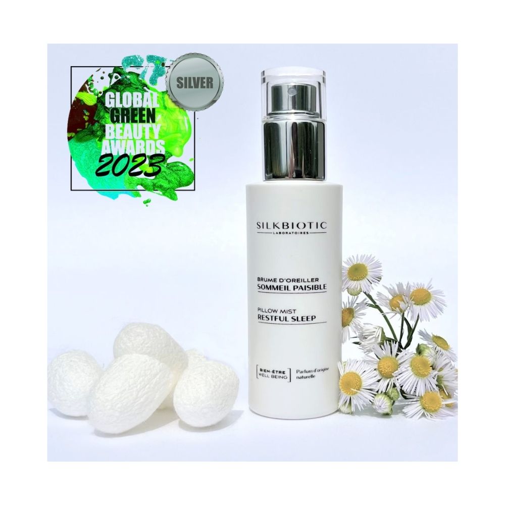 Brume Sommeil Paisible SILKBIOTIC primée aux Global Green Awards "Meilleur produit de relaxation".