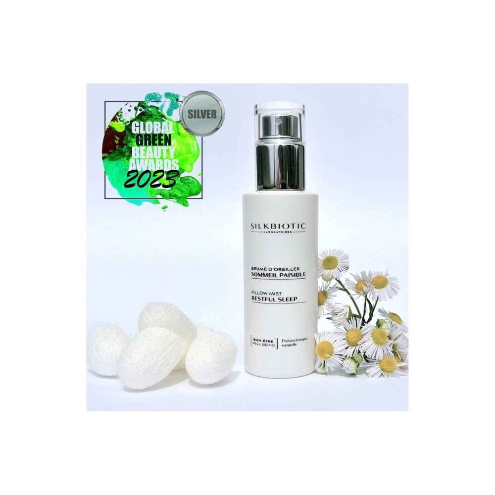 Brume Sommeil Paisible SILKBIOTIC primée aux Global Green Awards "Meilleur produit de relaxation".