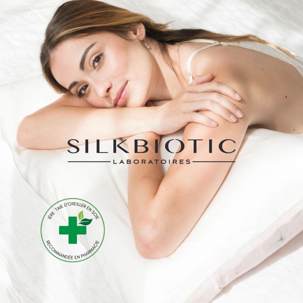 SILKBIOTIC taie d'oreiller en soie efficacité prouvée peau et cheveux Made in France