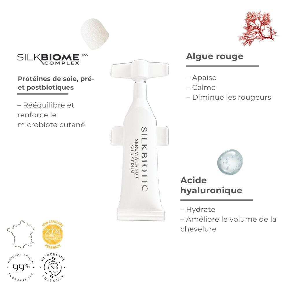 Les ingrédients du sérum cuir chevelu à la soie SILKBIOTIC sont à 99% d&