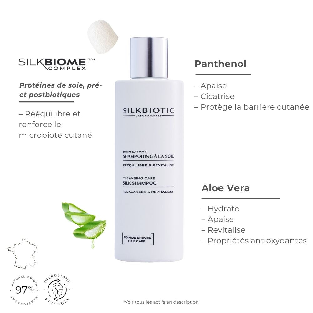 Les ingrédients du shampoing à la soie SILKBIOTIC sont à 97% d&