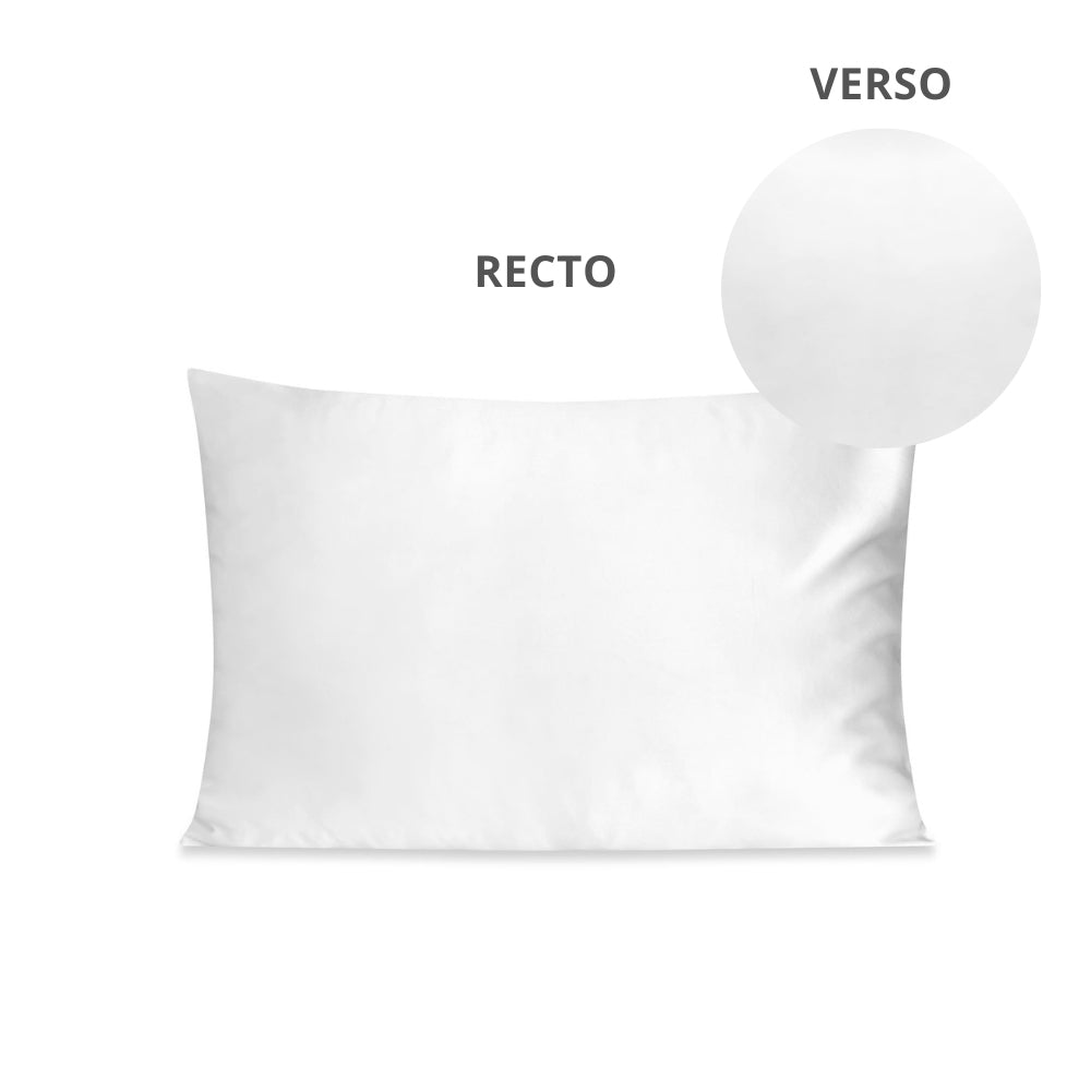 SILKBIOTIC rectangular pillowcase, white silk and organic white cotton - 50x70