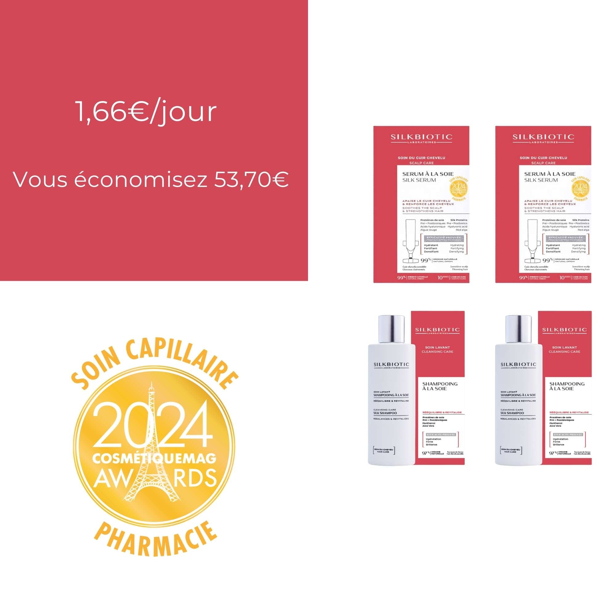 En optant pour le traitement santé capillaire 2 mois, vous économisez 53,70€.